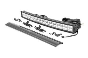 Rough Country - 30 Inch Chrome Series LED Light Bar - Curved - Dual Row - Cool White DRL | 72930D