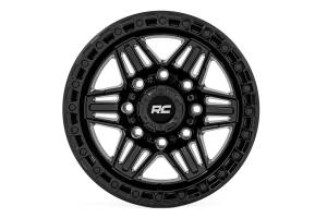 Rough Country - 76 Series Wheel / Simulated Beadlock / Gloss Black / 17x9 / 6x5.5 / -12mm - 76171212 - Image 2