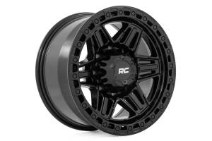 Rough Country - 76 Series Wheel / Simulated Beadlock / Gloss Black / 17x9 / 6x5.5 / -12mm - 76171212 - Image 4