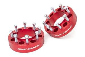 Rough Country - 2 Inch Wheel Spacers - 8x170 - Red - Ford F-250/F-350 Super Duty 4WD (03-25) | 1094ARED