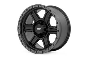 Rough Country - Rough Country 79 Series Wheel/One-Piece/Semi Gloss Black w/Gunmetal Ring/17x8.5/6x5.5/0mm | 79170912B