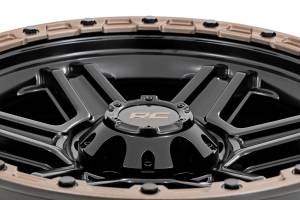 Rough Country - Rough Country 79 Series Wheel/One-Piece/Semi Gloss Black w/Bronze Ring/17x8.5/5x5/0mm | 79170918 - Image 5