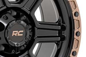 Rough Country - Rough Country 79 Series Wheel/One-Piece/Semi Gloss Black w/Bronze Ring/18x9/6x5.5/-12mm | 79181212A - Image 4