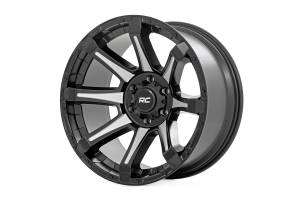 Rough Country - Rough Country 81 Series Wheel/One-Piece/Semi Gloss Black w/machined spokes/20x9/8x180/0mm | 81200906M - Image 1