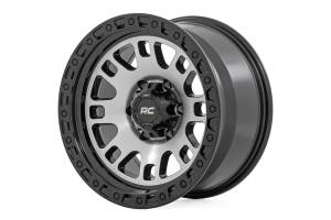 Rough Country - 82 Series Wheel / One-Piece / Machined Semi Gloss Black / 17x9 / 5x4.5 / -12mm - 82170913M - Image 1