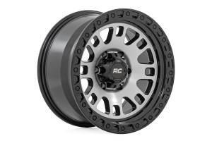 Rough Country - 82 Series Wheel / One-Piece / Machined Semi Gloss Black / 17x9 / 5x4.5 / -12mm - 82170913M - Image 5