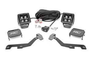 Rough Country - LED Light Kit - Ditch Mount - 2 in. Black Pair - Amber DRL - Ram 1500 (19-25) | 82289
