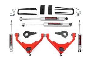 Rough Country - 3 Inch Lift Kit - FK/FF Code - Chevy/GMC Sierra/Silverado 2500 HD Suburban/Yukon XL 2500 (01-10) | 859830RED