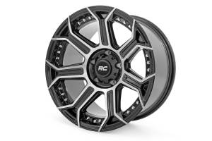 Rough Country - Rough Country 89 Series Wheel/One-Piece/Black Machined Gun Metal/17x9/6x5.5/-12mm | 89170912