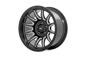 Rough Country - Rough Country 90 Series Wheel/One-Piece/Gloss Black w/machined spokes/20x9/6x5.5/-12mm | 90201212M