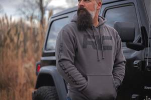 Rough Country - Rough Country - Rough Country Hoodie - RC Topographical Sleeve - Charcoal - LG | 94094LG - Image 2