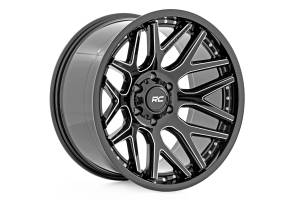 Rough Country - Rough Country 95 Series Wheel/Machined One-Piece/Gloss Black/20x10/6x135/-19mm | 95201017M