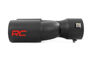 Rough Country - Rough Country - Exhaust Tip - Black - Red RC Logo - 2.5-3 Inch Pipe Single Inlet - Dual Outlet | 96050 - Image 2