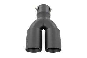 Rough Country - Rough Country - Exhaust Tip - Black - Red RC Logo - 2.5-3 Inch Pipe Single Inlet - Dual Outlet | 96050 - Image 4