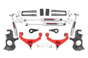 Rough Country - 3.5 Inch Lift Kit - Knuckle - w/ Overloads - Chevy/GMC 2500HD/3500HD (11-19) | 97630RED