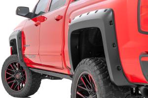 Rough Country - Pocket Fender Flares - 6'7 in. & 8' Bed - GAZ Summit White - Chevy Silverado 1500 (14-18)/2500HD (15-19) | F-C11412B-GAZ