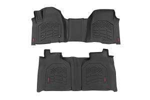 Rough Country - Sure-Fit Floor Mats - FR & RR - FR Over Hump - Crew - Chevy/GMC 1500/2500HD/3500HD (19-25) | SM21613