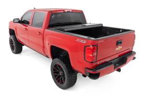 Rough Country - Rough Country - Hard Tri-Fold Flip Up Bed Cover - 6'7 in. Bed - Rail Cap - Chevy/GMC 1500/2500HD/3500HD (14-19) | 49119651 - Image 4