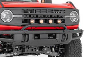 Rough Country - Rough Country - Light Bar Mount - 3.5 in. Round LED (Quad) - Black - Amber DRL - OE Modular Steel - Ford Bronco (21-24) | 51136 - Image 2