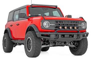 Rough Country - Rough Country - Light Bar Mount - 3.5 in. Round LED (Quad) - Black - Amber DRL - OE Modular Steel - Ford Bronco (21-24) | 51136 - Image 3