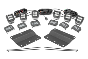 Rough Country - Rough Country - LED Light Kit - Fog Mount - Triple 2 in. Black Pair - Spot/Flood - Ford Bronco (21-25) | 51140 - Image 1