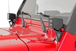 Rough Country - Light Mounts - Lower Windshield - Jeep Wrangler TJ (97-06)/Wrangler Unlimited (04-06) | 6003