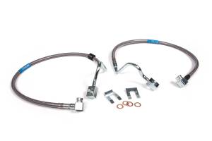 BDS Front Brake Line Set | Stainless Steel Braided | 6-8 Inch Lift | 2004-2008 Ford F150 4WD