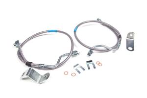 BDS Front Brake Line Set | Stainless Steel Braided | 6-8 Inch Lift | 2005-2007 Ford F250/F350 Super Duty 4WD