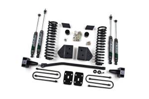 4 Inch Lift Kit | Ford F-250/F-350 Super Duty (2011-2016) 4WD Gas | Block Kit With Factory Overload | Nitro Series Shocks | Zone Offroad